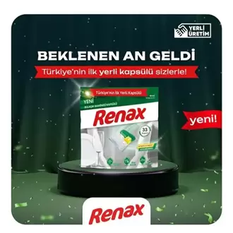 RENAX Bulaşık Makinesi Kapsülü Hepsi Bir Arada 33'lü Güçlü Temizlik ve Ekstra Parlaklık