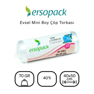    EVSEL ÇÖP POŞETİ 40*50 MİNİ BOY ŞEFFAF ERSOPACK