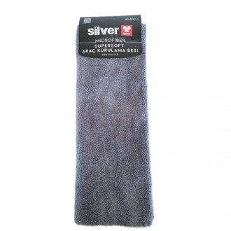 Silver Home 40x60 cm Supersoft Araç Kurulama Bezi-Kartela-Gri