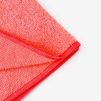 40x40 cm PES Havlu Mikrofiber Overloklu Temizlik Bezi-Kırmızı