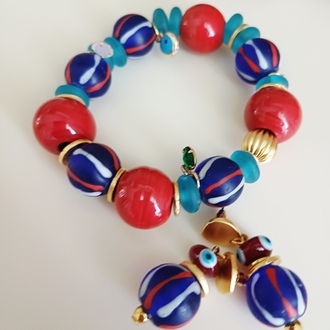 krobo bonbon bileklik ve küpe set