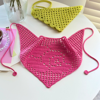Romantik gül bandana (koyu pembe) yetişkin