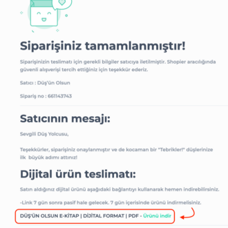 DÜŞ'ÜN OLSUN E-KİTAP | DİJİTAL FORMAT | PDF