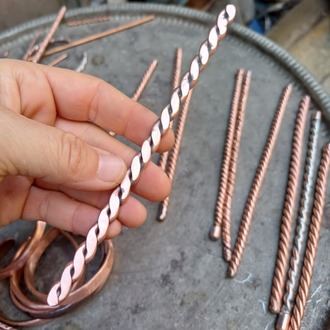 EL YAPIMI %100 SAF BAKIR BURGU MODEL BİLEZİK
