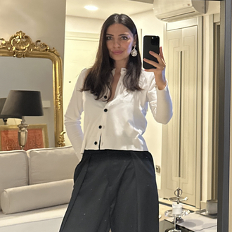 Beyaz Bisiklet Yaka Massimo Dutti Hırka