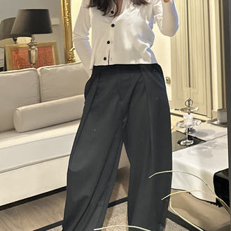 Beyaz Bisiklet Yaka Massimo Dutti Hırka