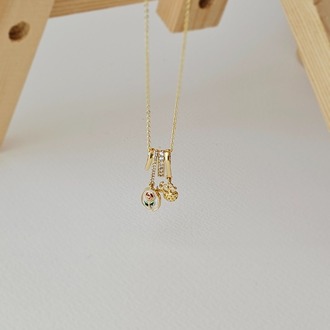 14k altın kaplama figürlü ve zirkon taşlı kolyeler
