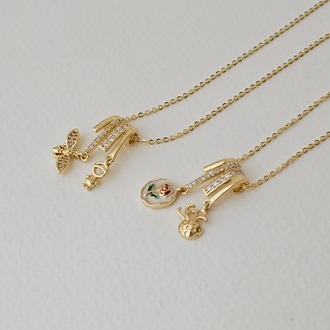 14k altın kaplama figürlü ve zirkon taşlı kolyeler
