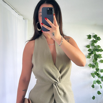 KETEN DÜĞÜM BLUZ PANTOLON ALT ÜST TAKIM