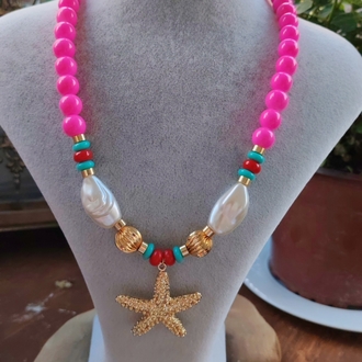 Marine Tema Pembe Kolye