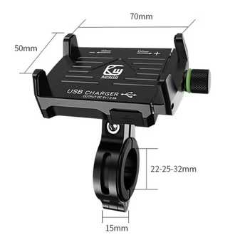 Bisiklet Scooter Motosiklet Gidon Telefon Tutucu USB Şarjlı
