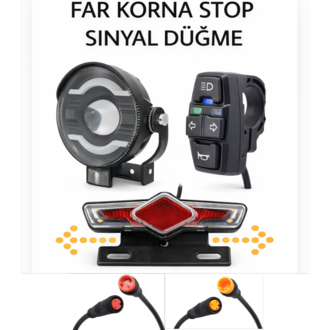 Elektrikli Bisiklet Scooter Büyük FAR KORNA STOP Sinyal Düğme Seti E Bike 24V-60V