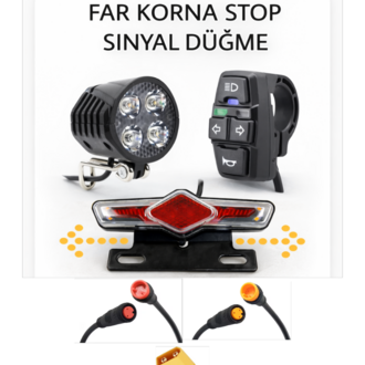 Elektrikli Bisiklet Scooter Mini FAR KORNA STOP Sinyal Düğme Seti E Bike 24V-60V