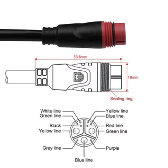 Elektrikli Bisiklet Motor Uzatma Kablosu 11 Pin