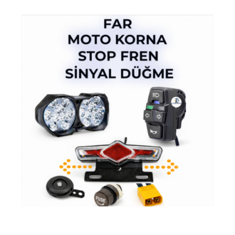 Elektrikli Bisiklet Scooter Çift FAR MOTO KORNA STOP Sinyal Düğme Seti E Bike 24V-60V