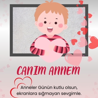 Dijital Anneler Günü Kartı – Mesajlı Tasarım
