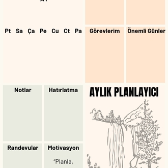 Dijital Aylık Planlayıcı –  PDF Format