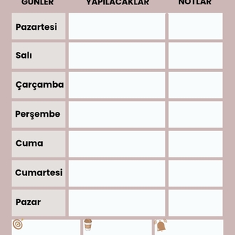 Dijital haftalık planlayıcılar 
