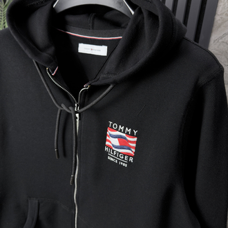 TH Tam Fermuarlı Sweatshirt (siyah)