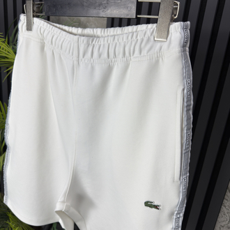 Lacoste Pike Kumaş Şeritli Günlük Şort (beyaz)