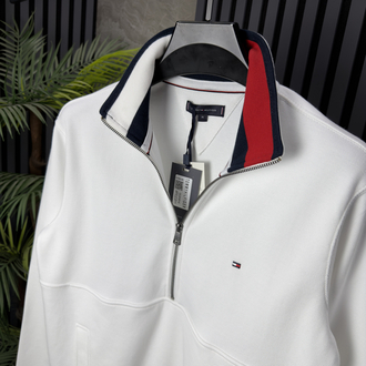 TH Yarım Fermuarlı Sweatshirt (beyaz)