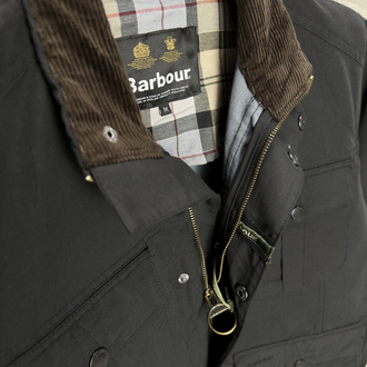 Barbour İthal Premium Kadife Yaka Mont (siyah)