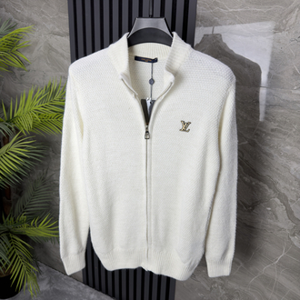 Louis Vuitton Tam Fermuarlı Triko (beyaz)