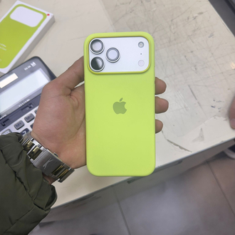 iPhone MagSafe Özellikli Silicon Kılıf - Neon Sarı