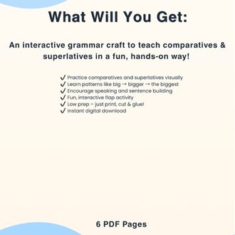 Comparatives & Superlatives Activity | Interactive Flower Craft 