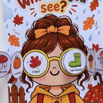 Autumn Vocabulary Flap Book for Kids | Fall Preschool Activity | What Do You See?