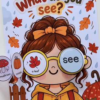 Autumn Vocabulary Flap Book for Kids | Fall Preschool Activity | What Do You See?