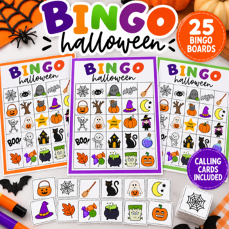 Halloween Picture Bingo Game for Kids