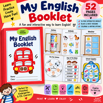 My English Booklet Printable | ESL Activities for Kids