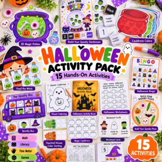 Halloween Activity Pack for Kids | 15 Printable Halloween Games & Activities | 