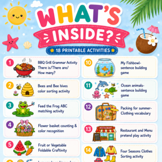 Summer Activity Bundle | 18 Printable Activities for Kids 