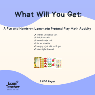 3D Lemonade Pretend Play | ESL Counting Activity