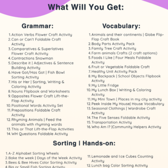 INTERACTIVE ESL RESOURCE LIBRARY 50 Printable Activities & Crafts for Preschool, Kindergarten &a