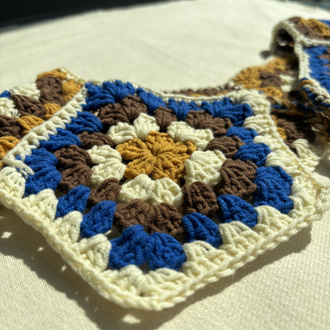 Hand-Knitted Color Block Collar