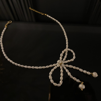 Minik incili fiyonk choker