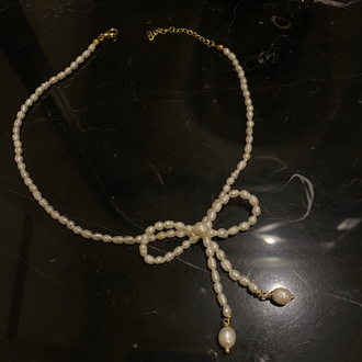 Minik incili fiyonk choker
