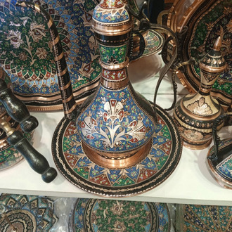 El işlemeli saf bakır şerbetlik