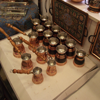 Saf bakır cezveler 3 boy