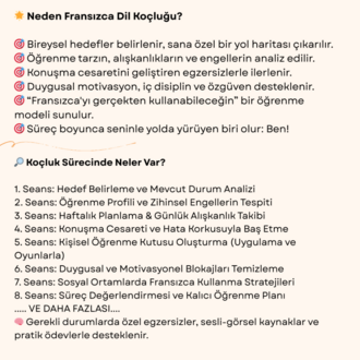 Fransızca Dil Koçluğu (Aylık)