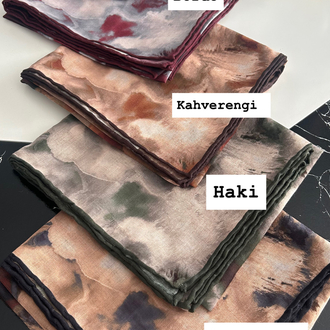 Acı kahve el dikişli soft eşarp 