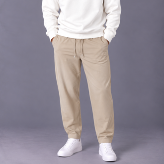Relax Fit Düz Paça Pantolon - Krem