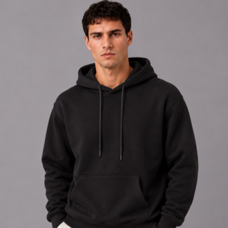 Basic Kapüşonlu Sweatshirt - Siyah