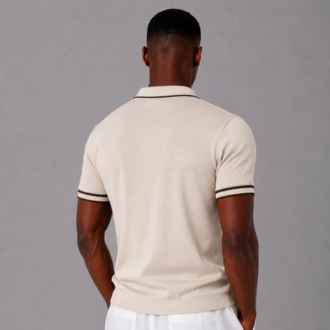 Polo Yaka Örgülü Fermuarlı Triko T-Shirt