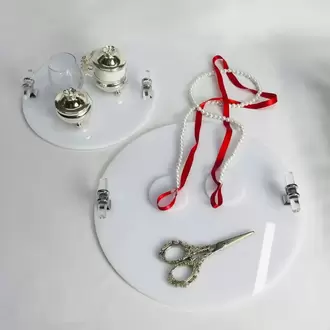 CAM TEPSİ YUVARLAK 2'Lİ CAM KULPLU