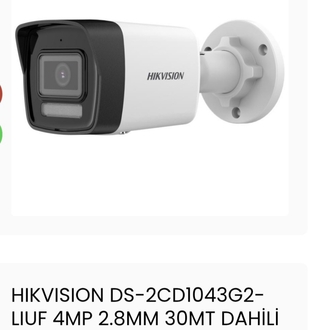 HIKVISION DS-2CD1043G2-
LIUF 4MP 2.8MM 30MT DAHiLi
SESLI IP67 H265+ IR BULLET IP
KAMERA