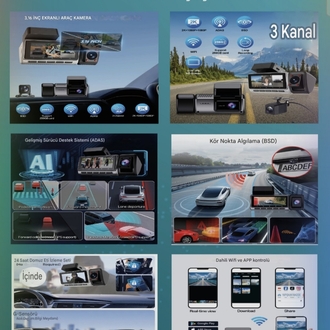 İNOX 603= 3 kanal 2K Araç Kamerası